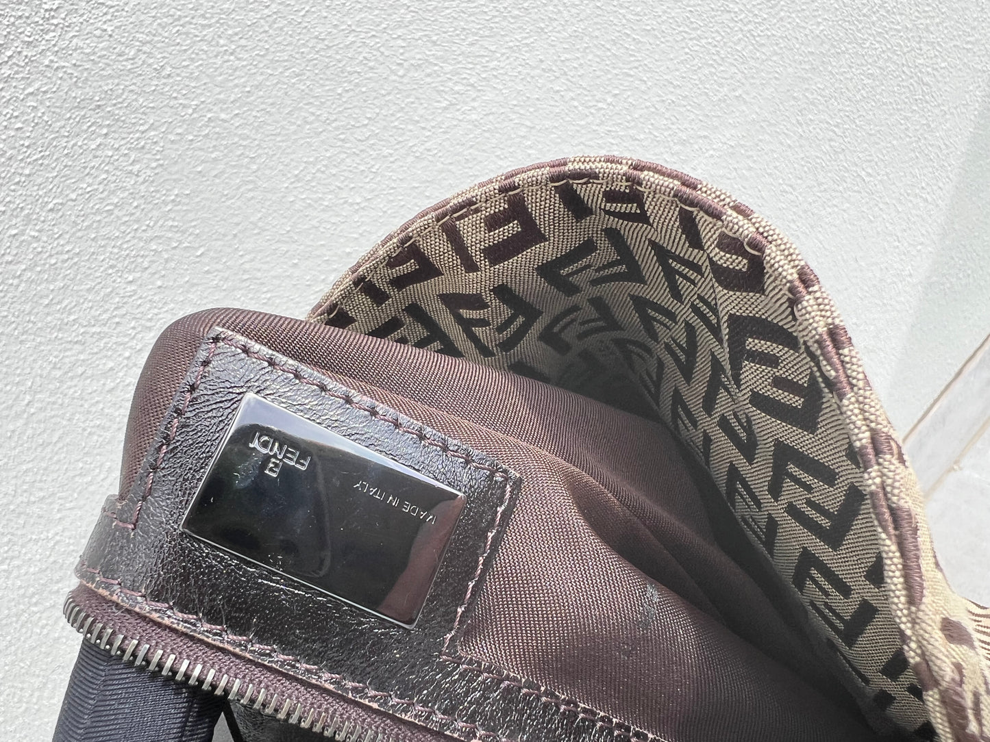 Pre-loved Fendi
20th Century Zucchino Canvas Double Flap Mamma Shoulder Bag