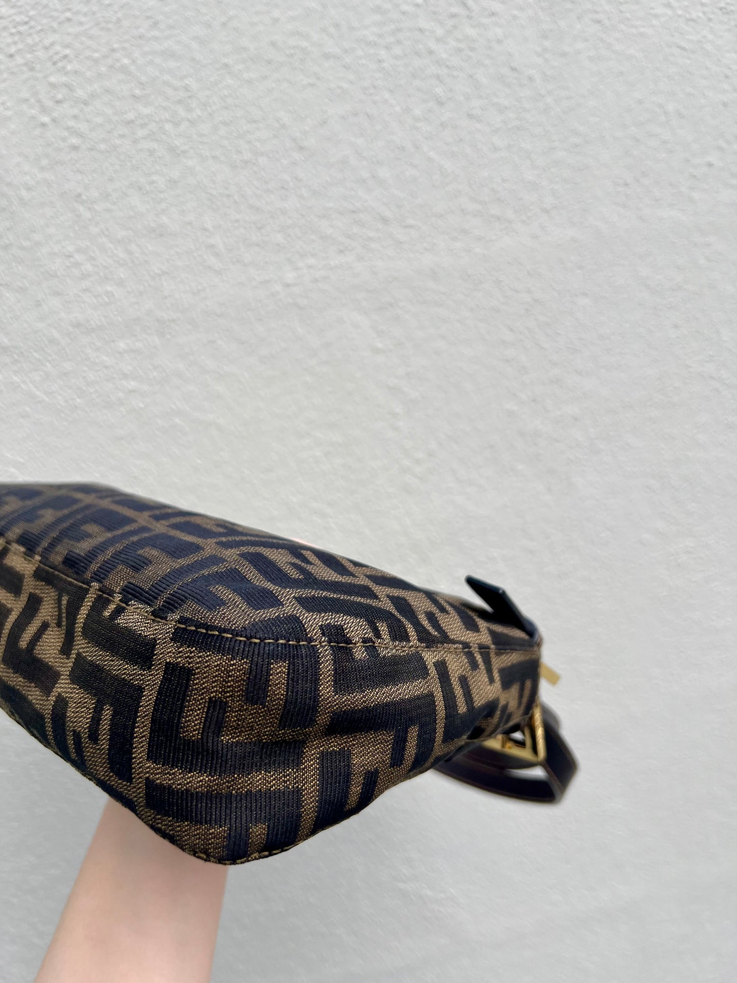 Pre-loved Fendi Zucca Canvas Shoulder Bag GHW