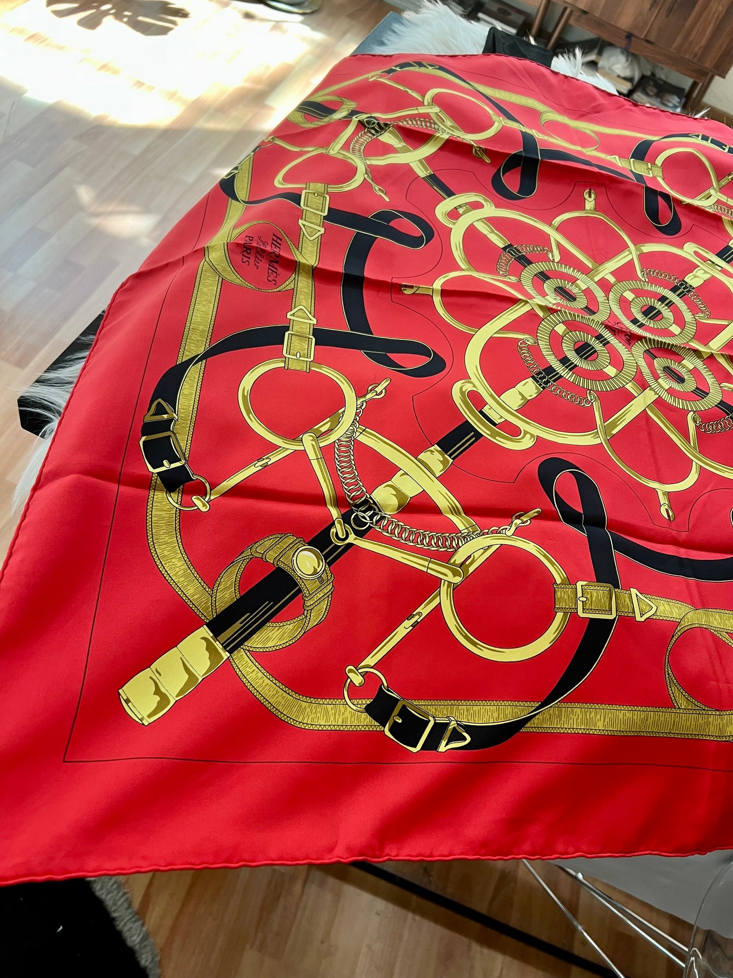 Pre-loved Hermès Vintage Silk Scarf EPERON D'OR By Henri D'origny