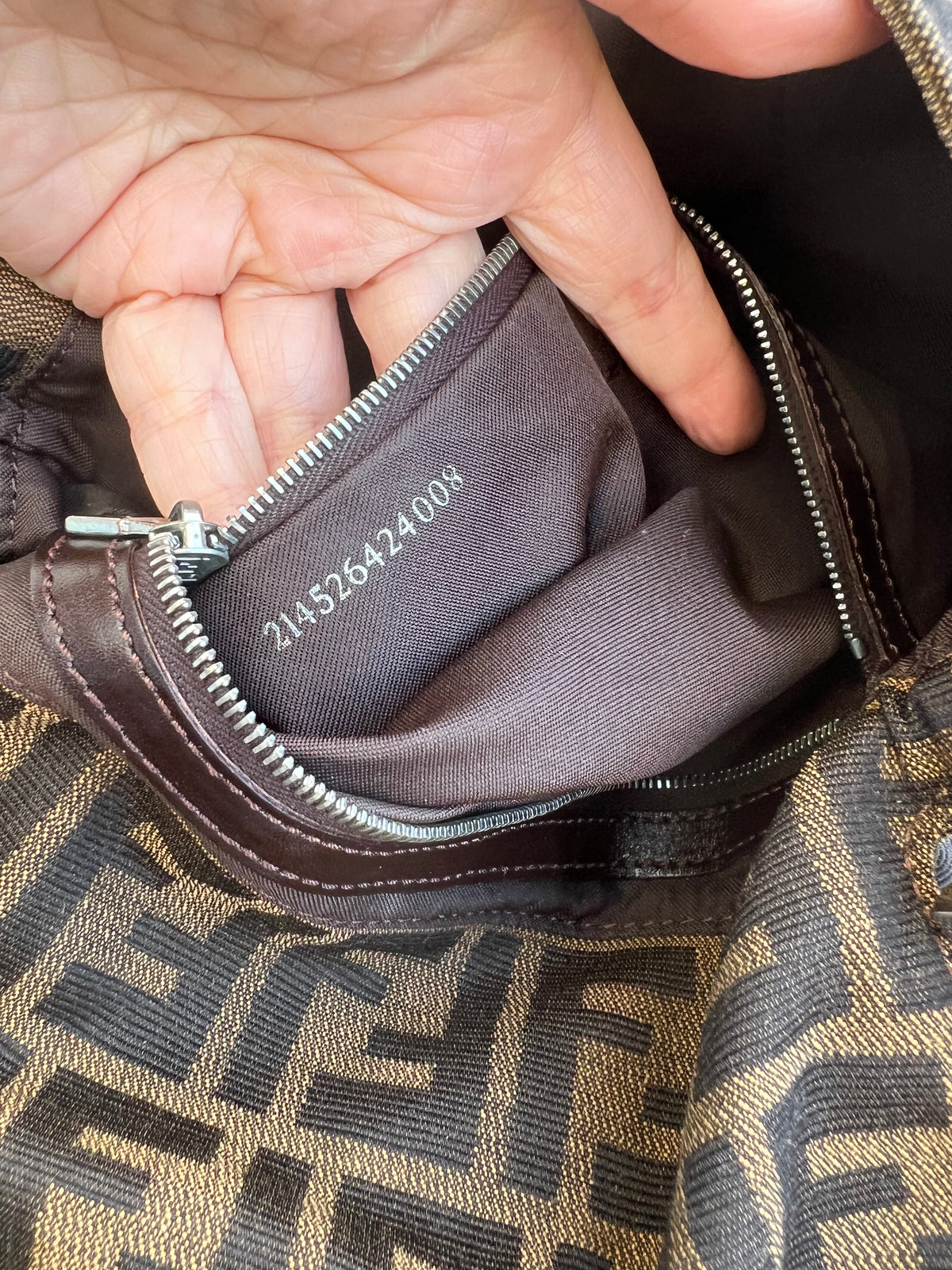 Pre-loved Fendi Vintage Zucca Baguette Handbag