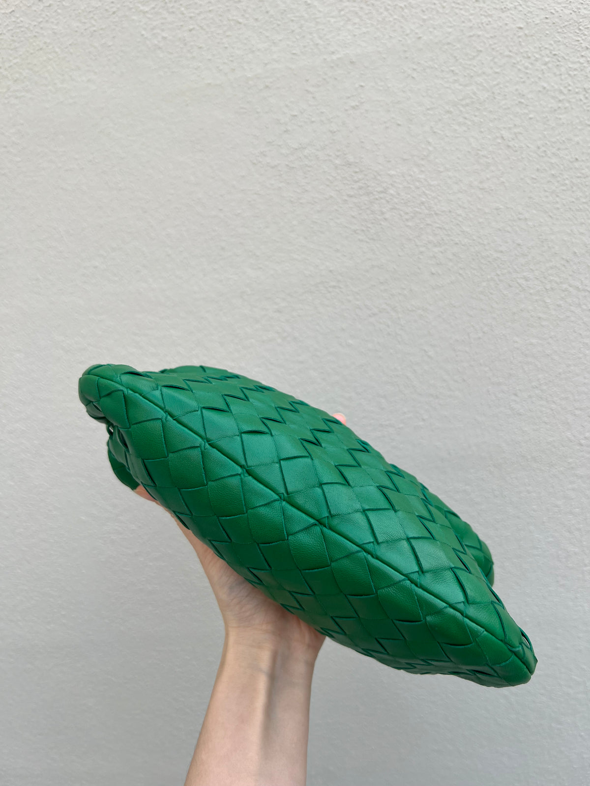 Pre-loved Bottega Veneta Top Handle Mini Jodie Bag Green Lambskin