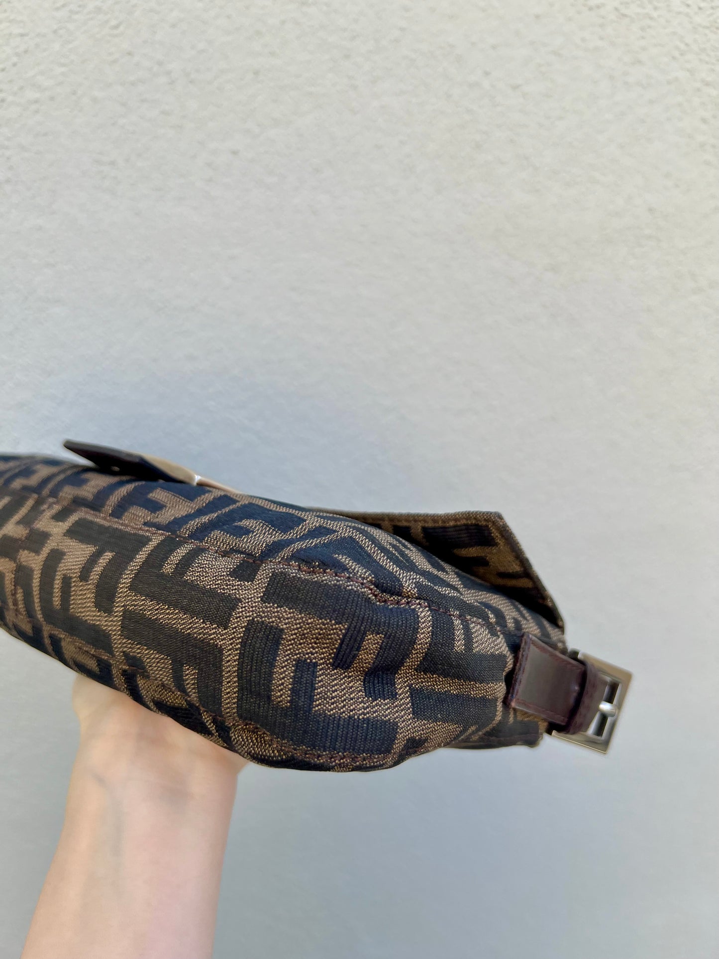 Pre-loved Fendi Vintage Zucca Baguette Handbag