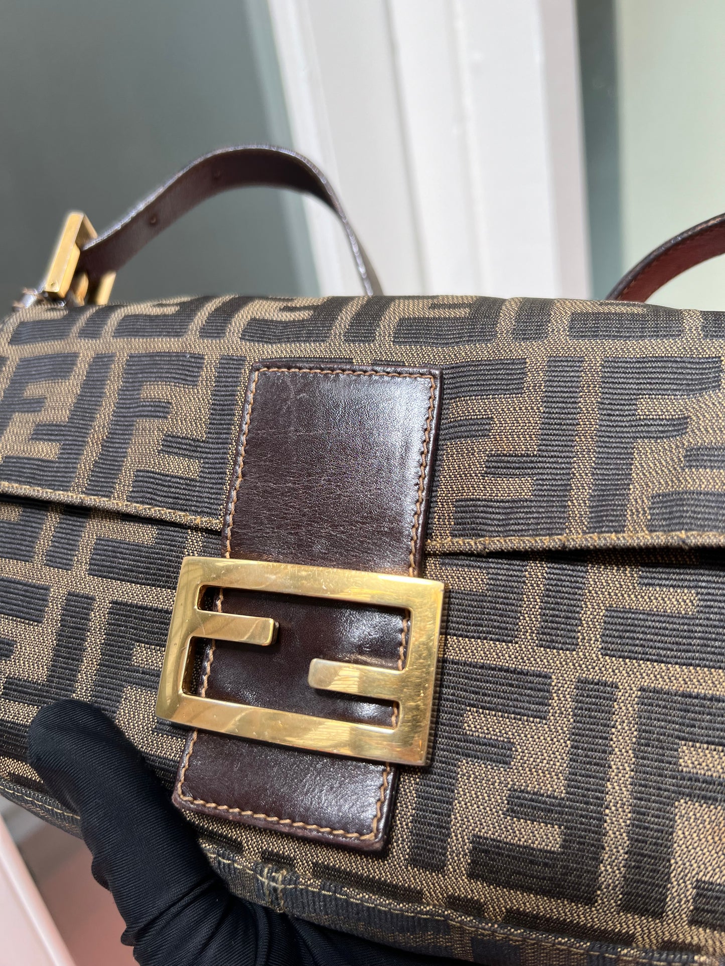 Pre-loved Fendi Vintage Zucca Baguette Handbag