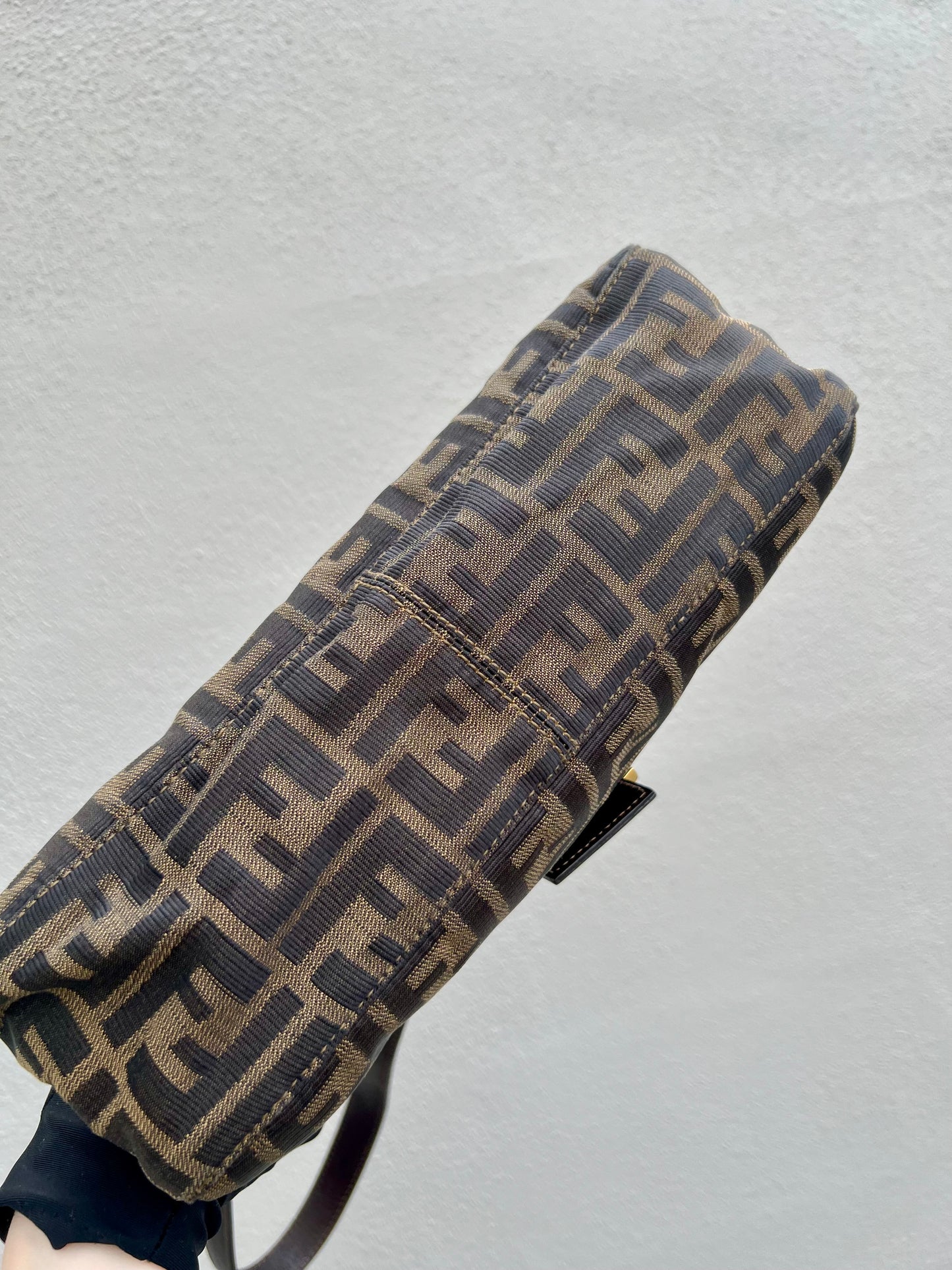 Pre-loved Fendi Zucca FF Mamma Forever Baguette Flap