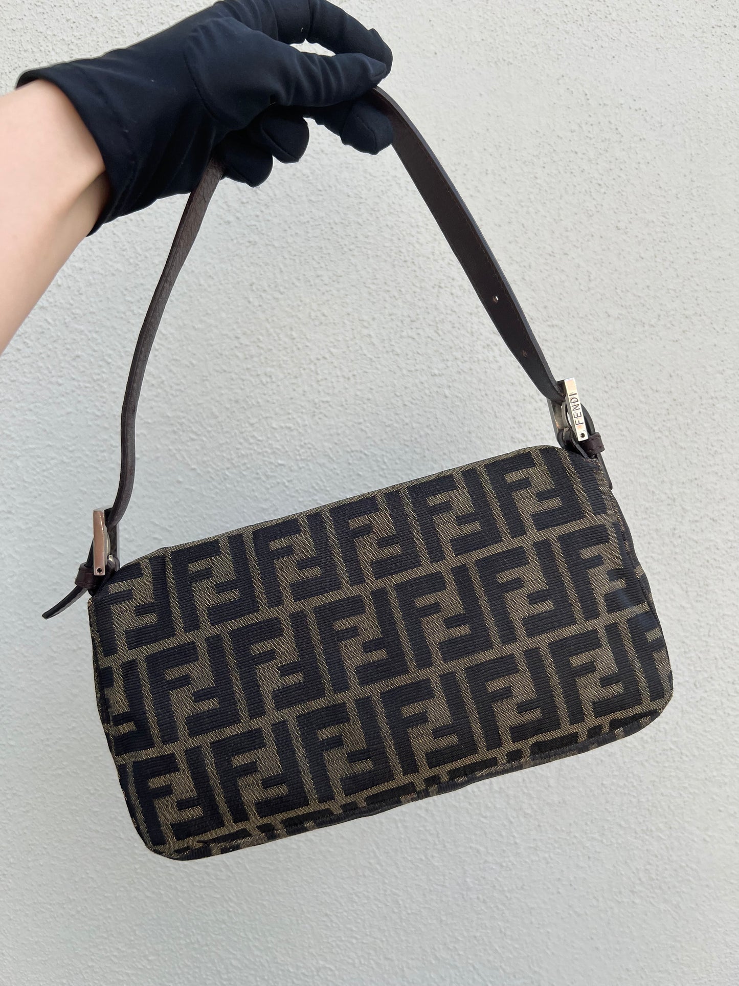 Pre-loved Fendi Vintage Zucca Baguette Handbag