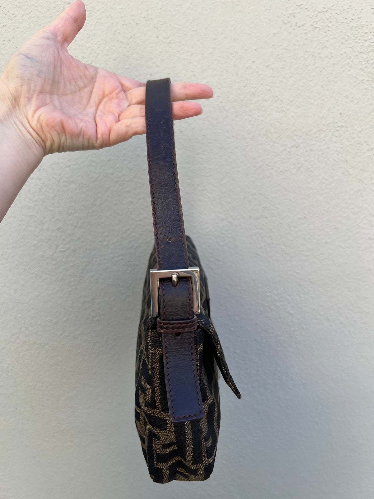 Pre-loved Fendi Vintage Zucca Baguette Handbag