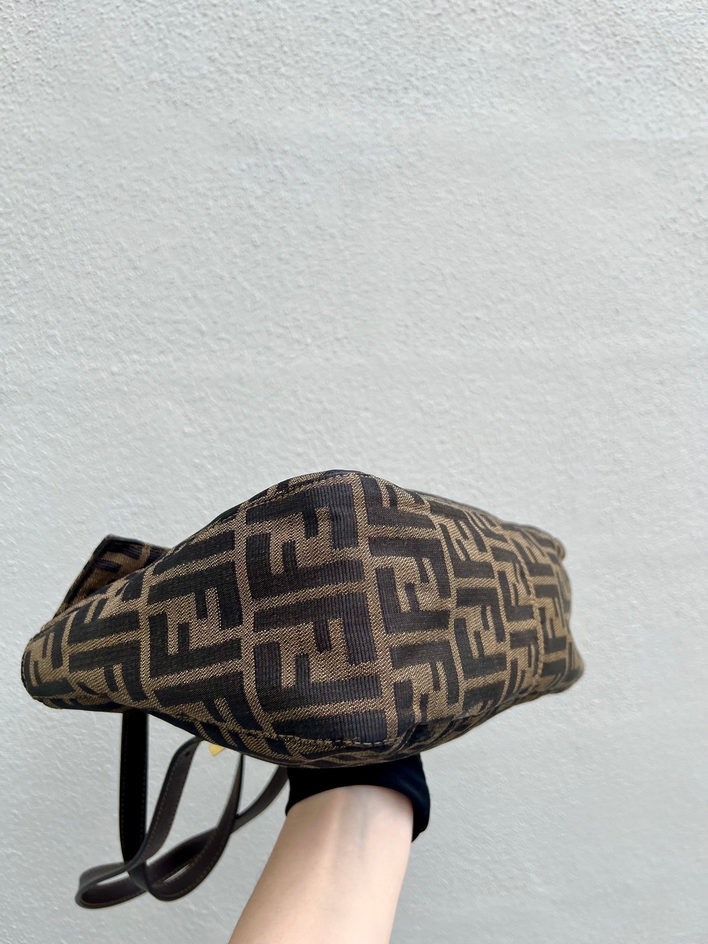 Pre-loved Fendi Zucca Brown Double Handle Bag