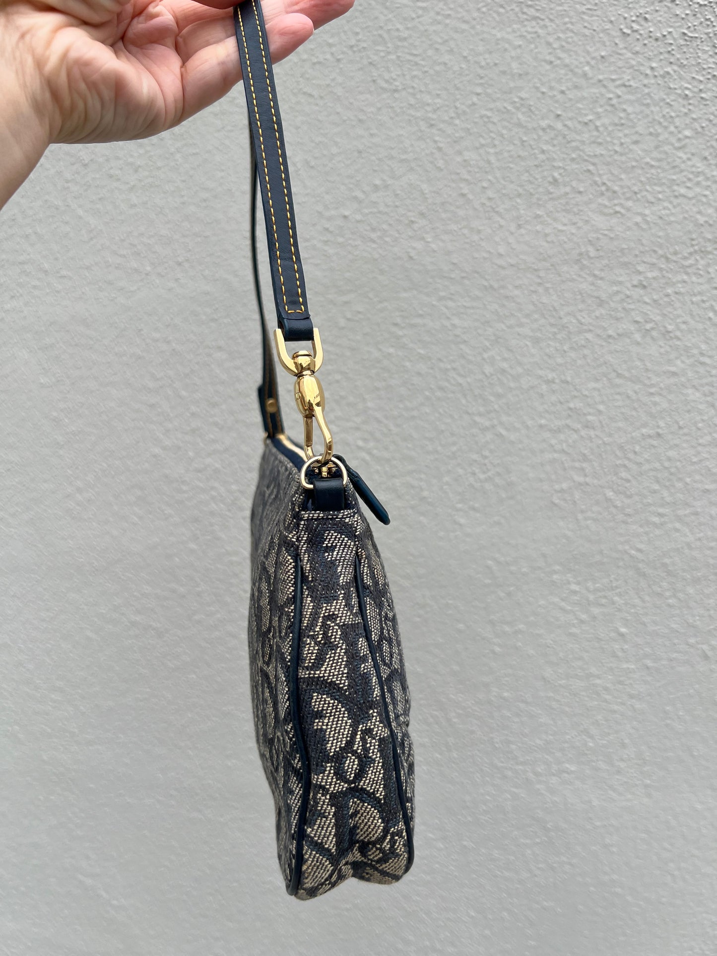 Pre-loved Dior Vintage Monogram Oblique Canvas Mini Saddle Bag
