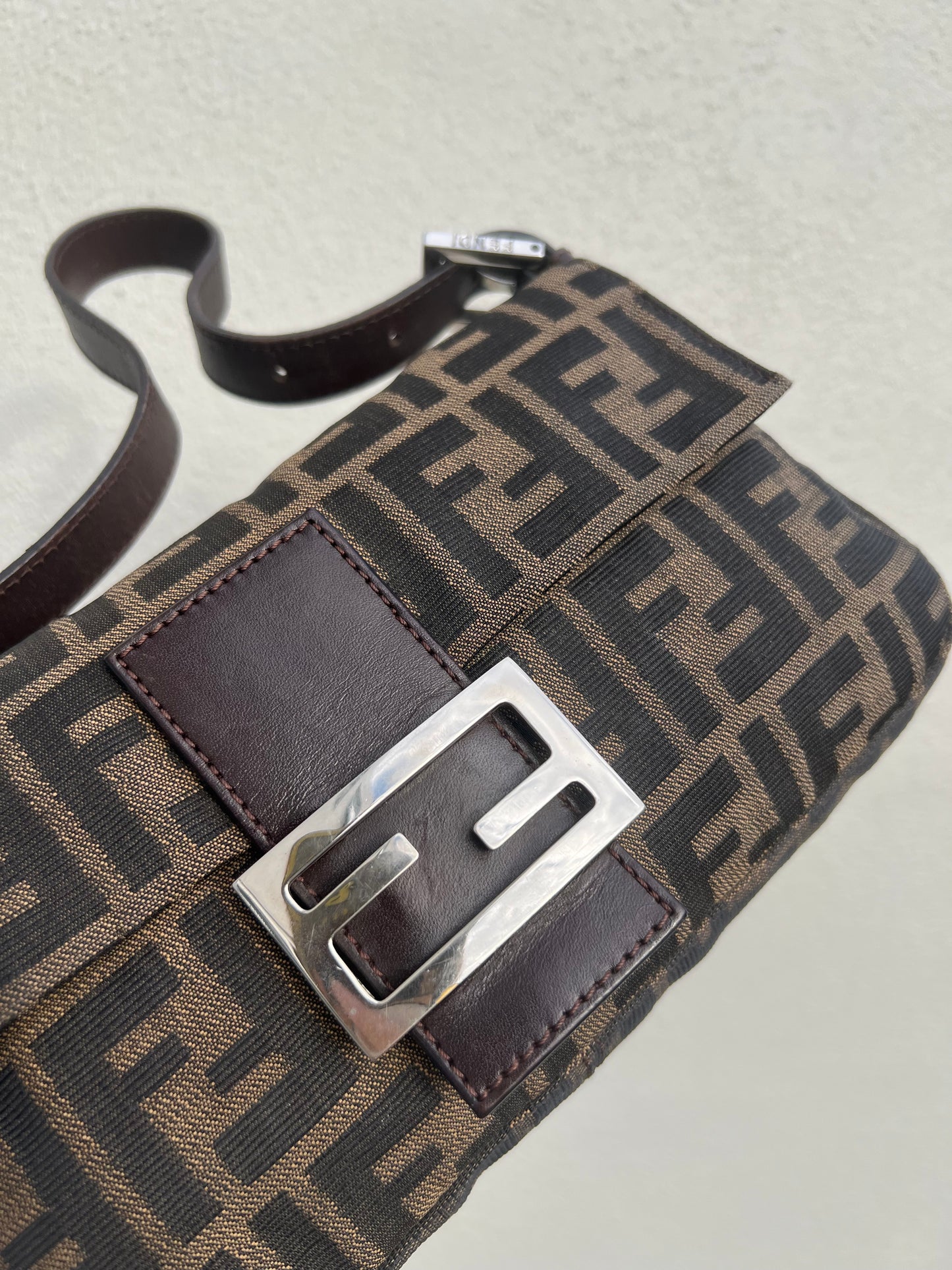 Pre-loved Fendi Vintage Zucca Baguette Handbag