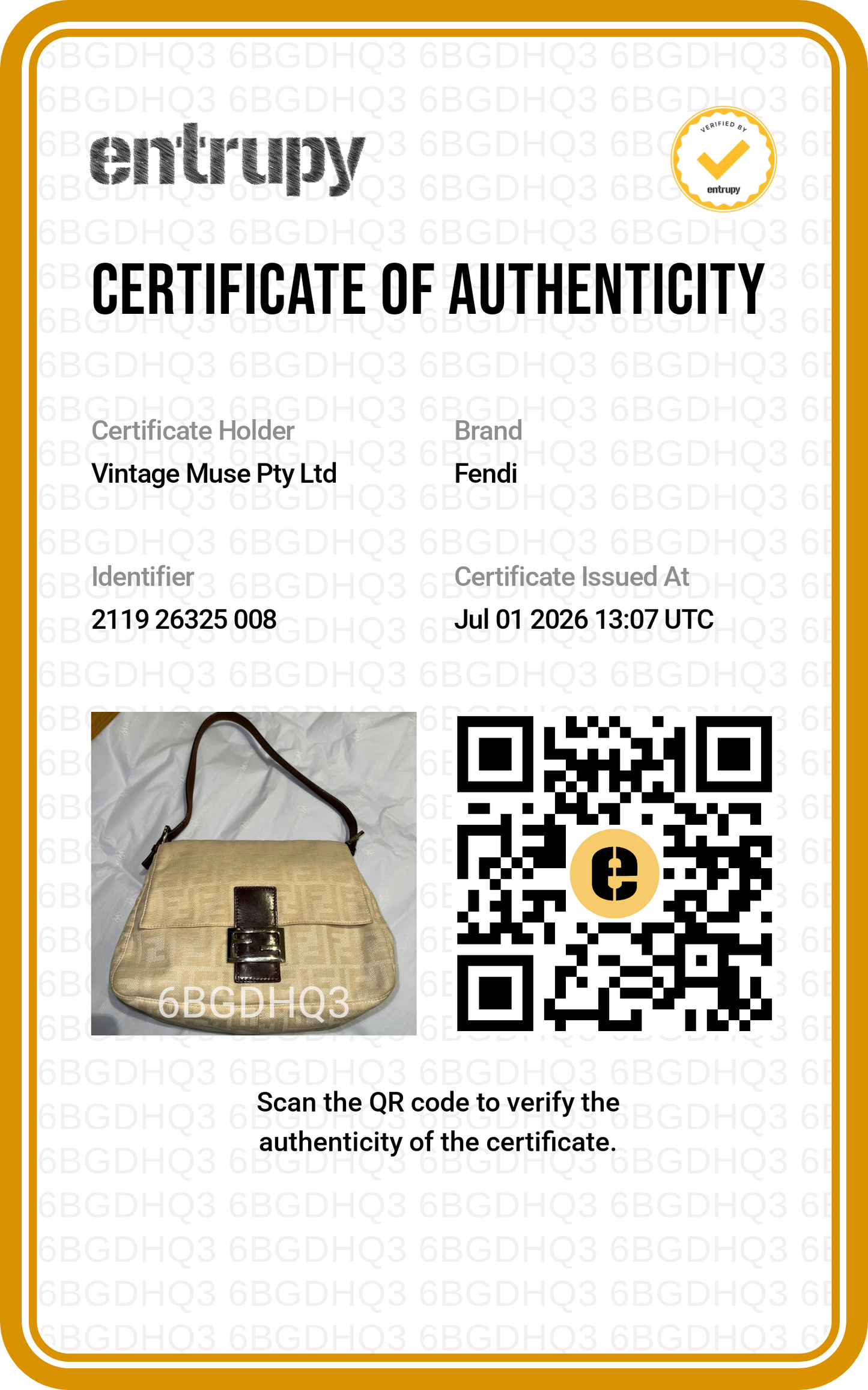 Pre-loved Fendi Zucca Canvas Mamma Baguette Shoulder Bag Beige