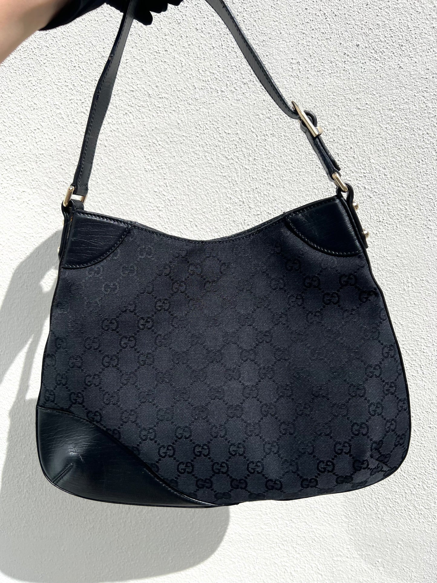 Pre-loved Gucci Horsebit Hasler Hobo Shoulder bag Black