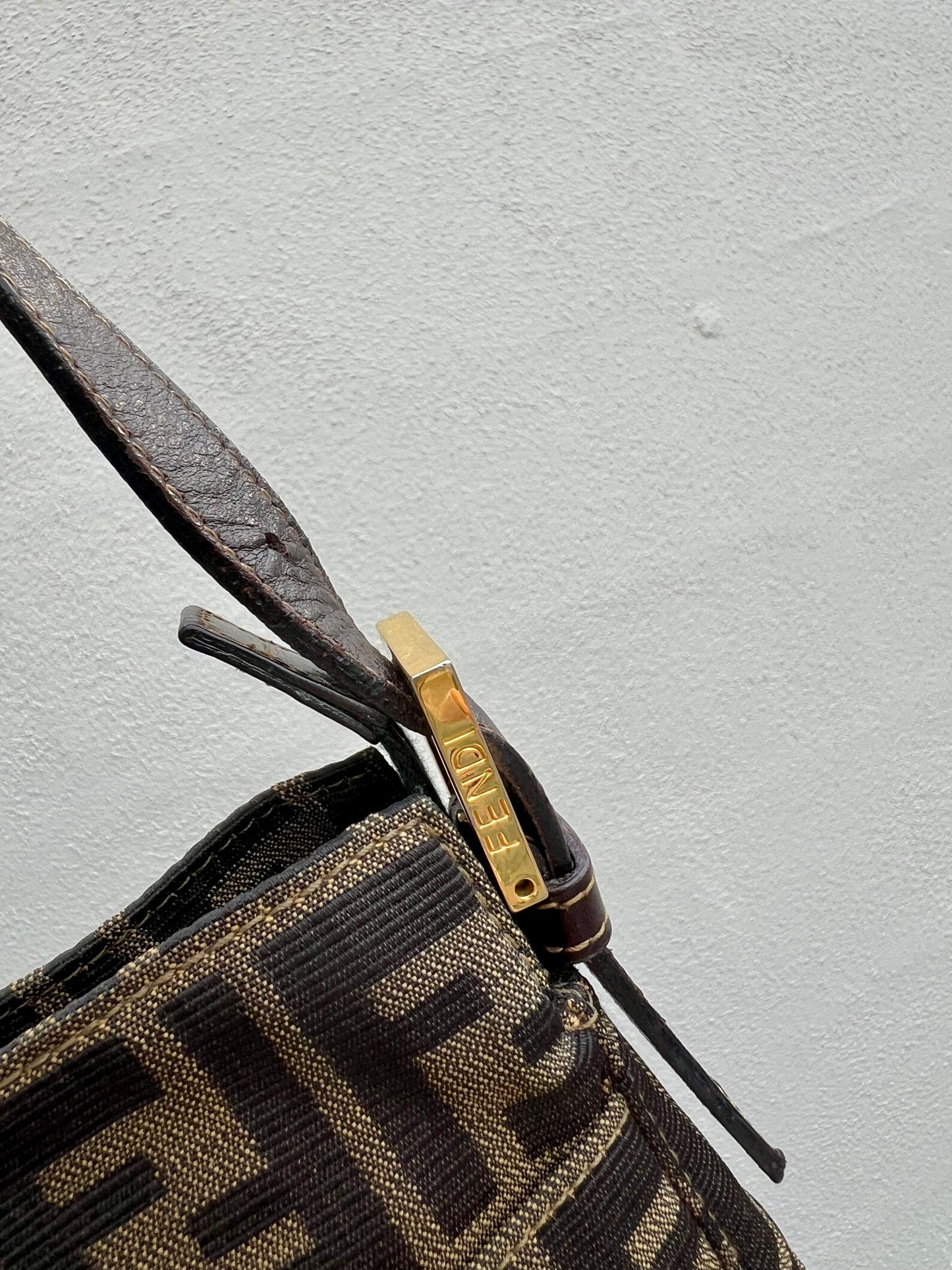 Pre-loved Fendi Zucca FF Mamma Forever Baguette Flap