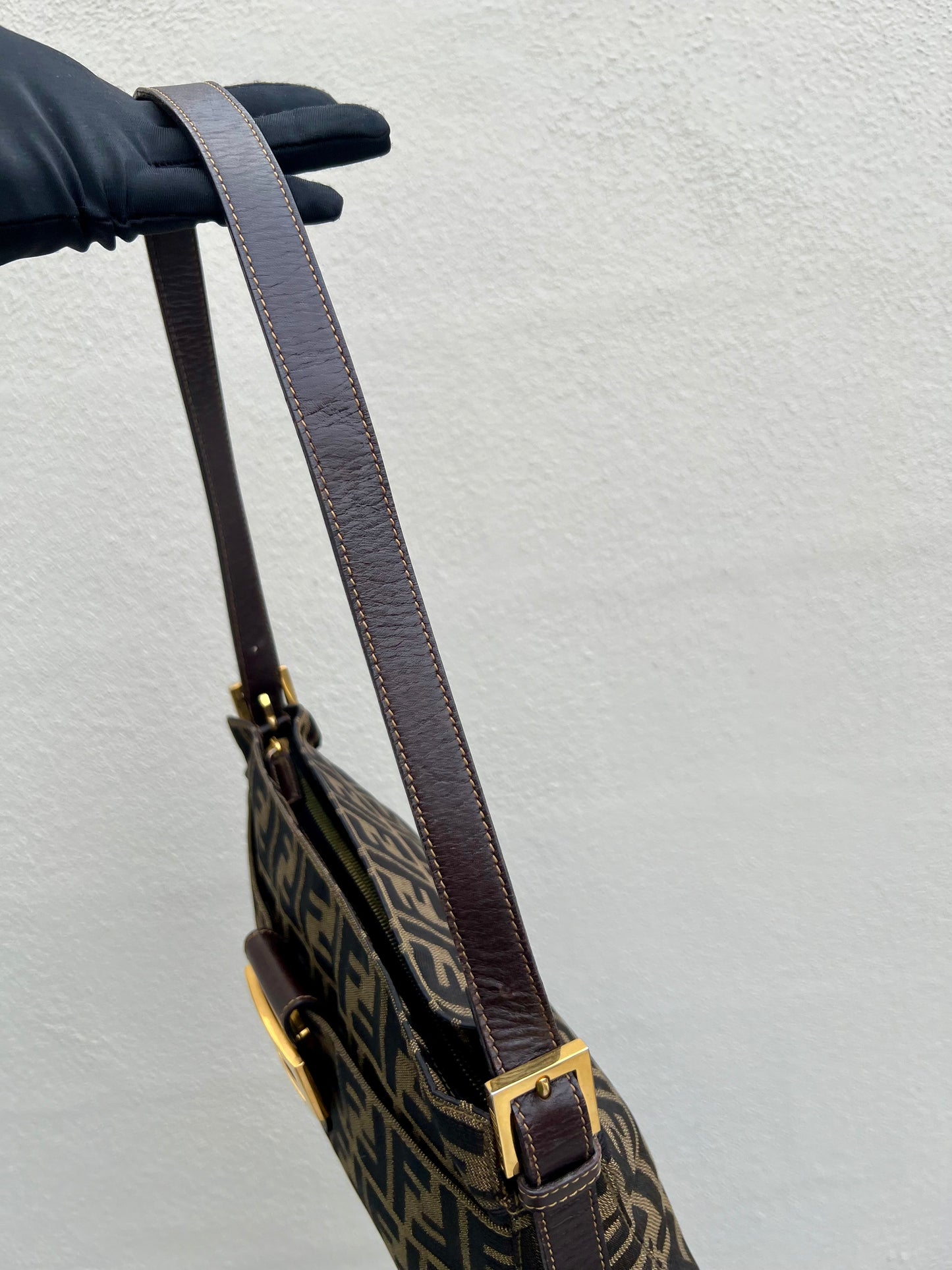 Pre-loved Fendi Zucca FF Mamma Forever Baguette Flap
