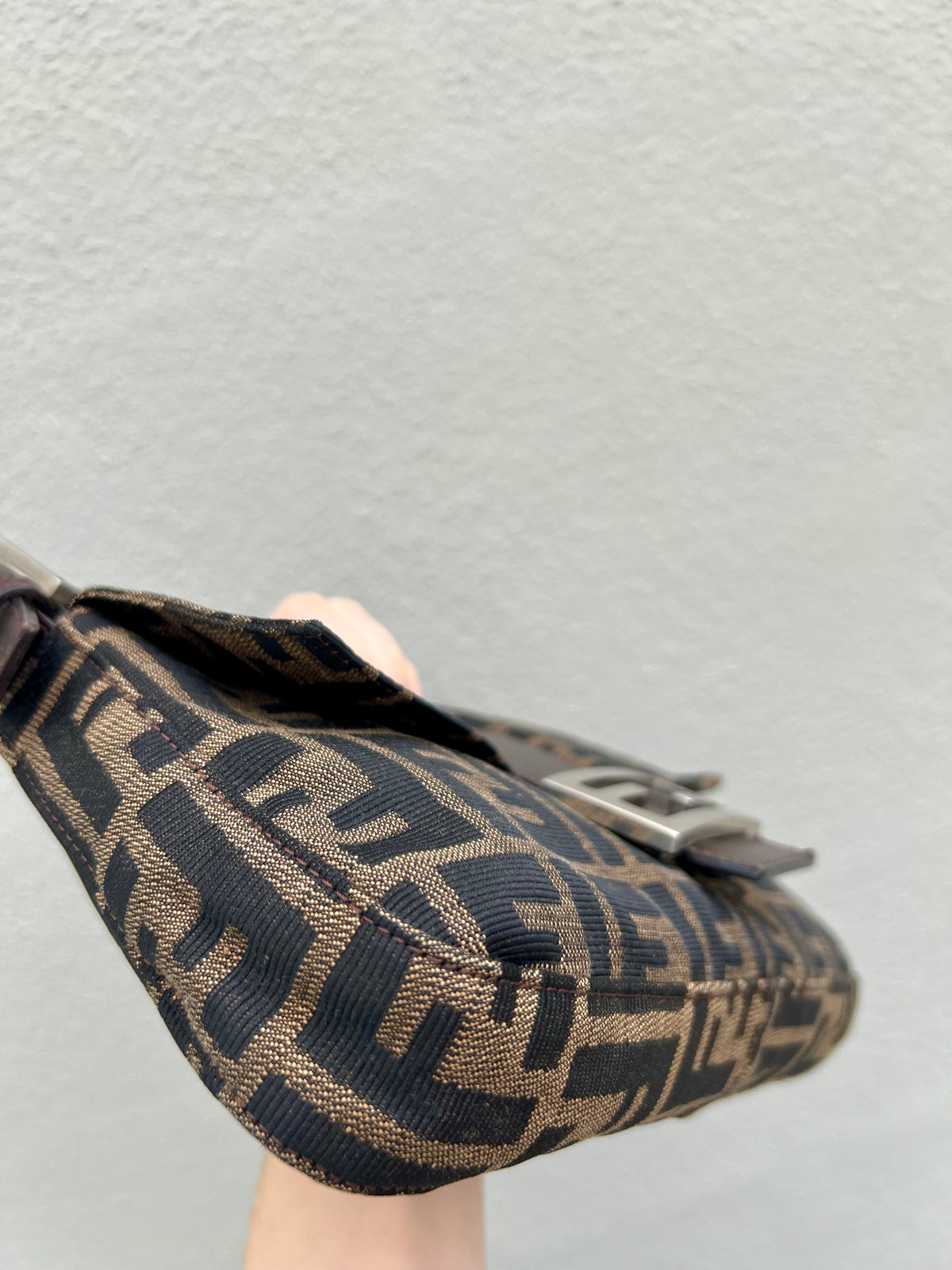 Pre-loved Fendi Vintage Zucca Baguette Handbag
