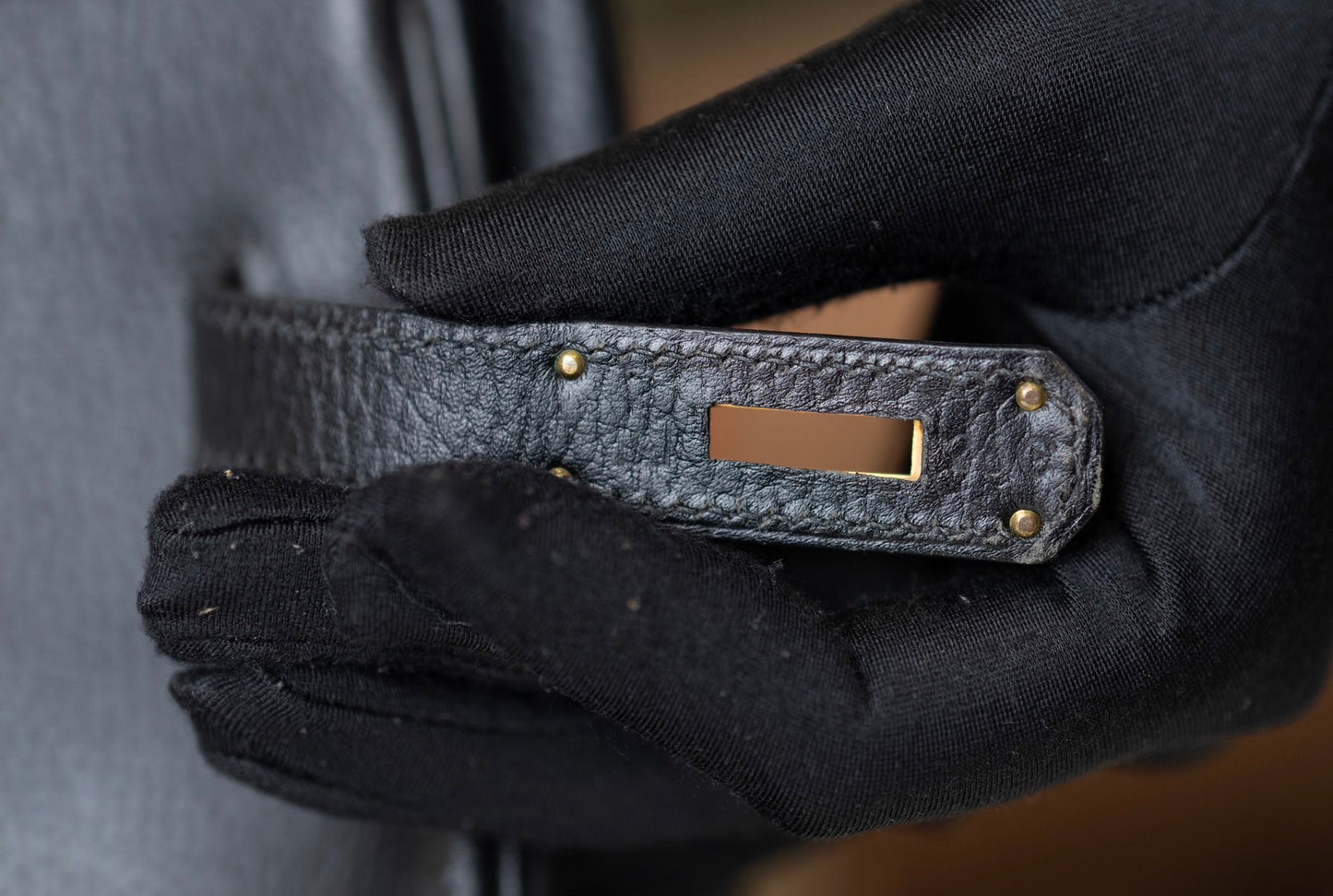 Pre-loved Hermès Birkin 35 Ardennes Handbag Black