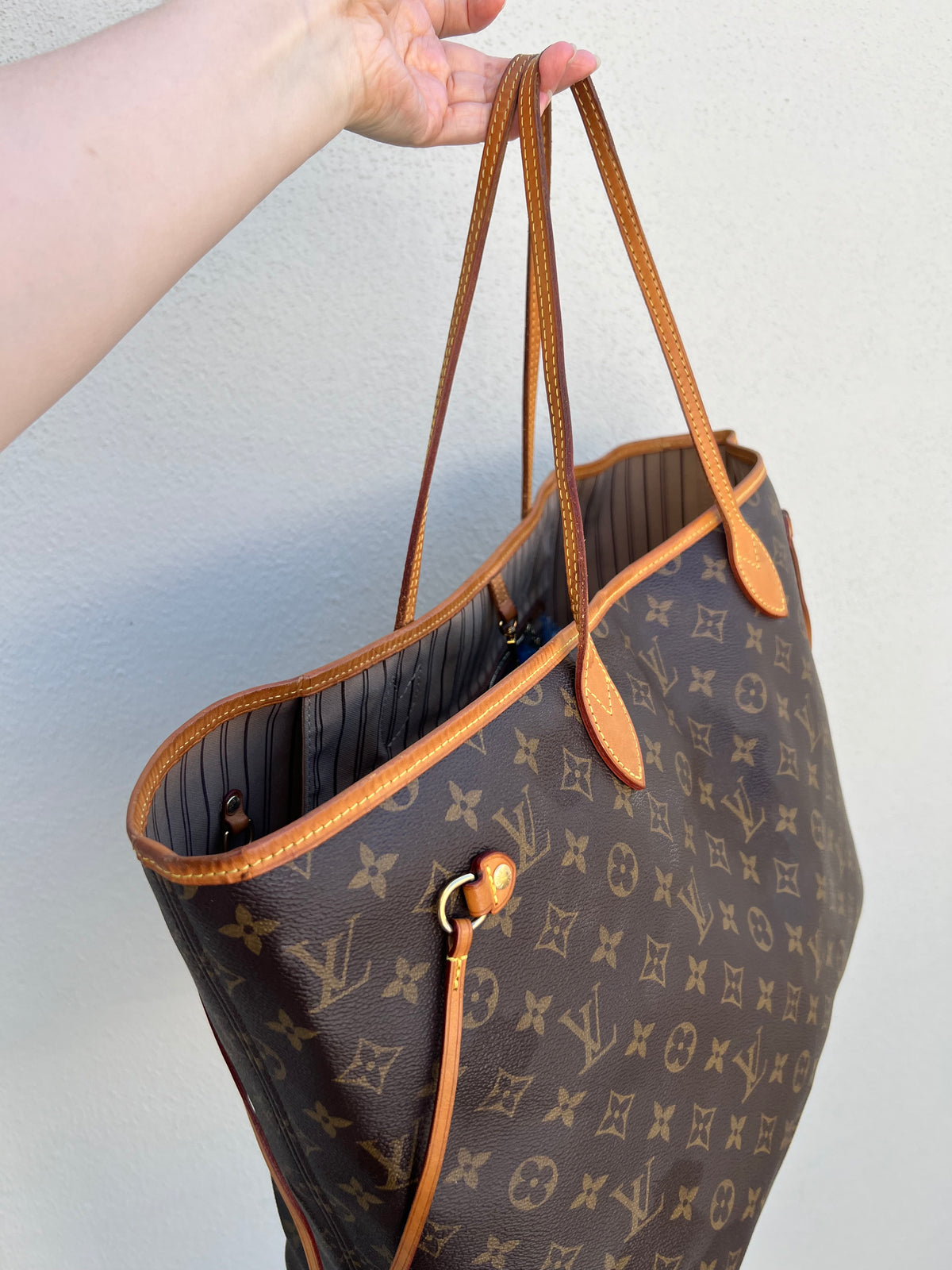 Pre-loved Louis Vuitton Neverfull Leather Tote GM Monogram 2016