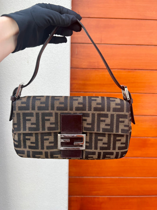 Pre-loved Fendi Vintage Zucca Baguette Handbag