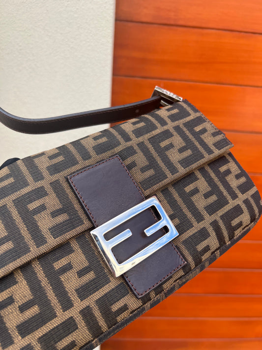 Pre-loved Fendi Vintage Zucca Baguette Handbag