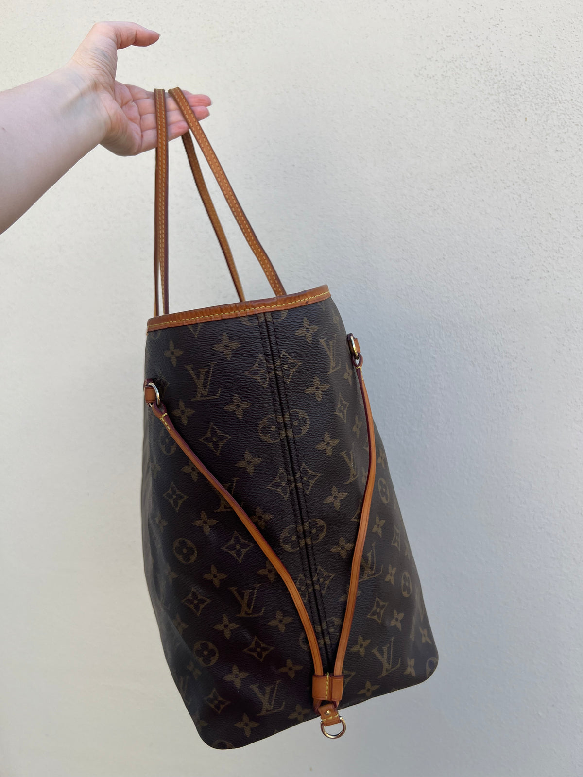Pre-loved Louis Vuitton Neverfull Leather Tote GM Monogram 2016