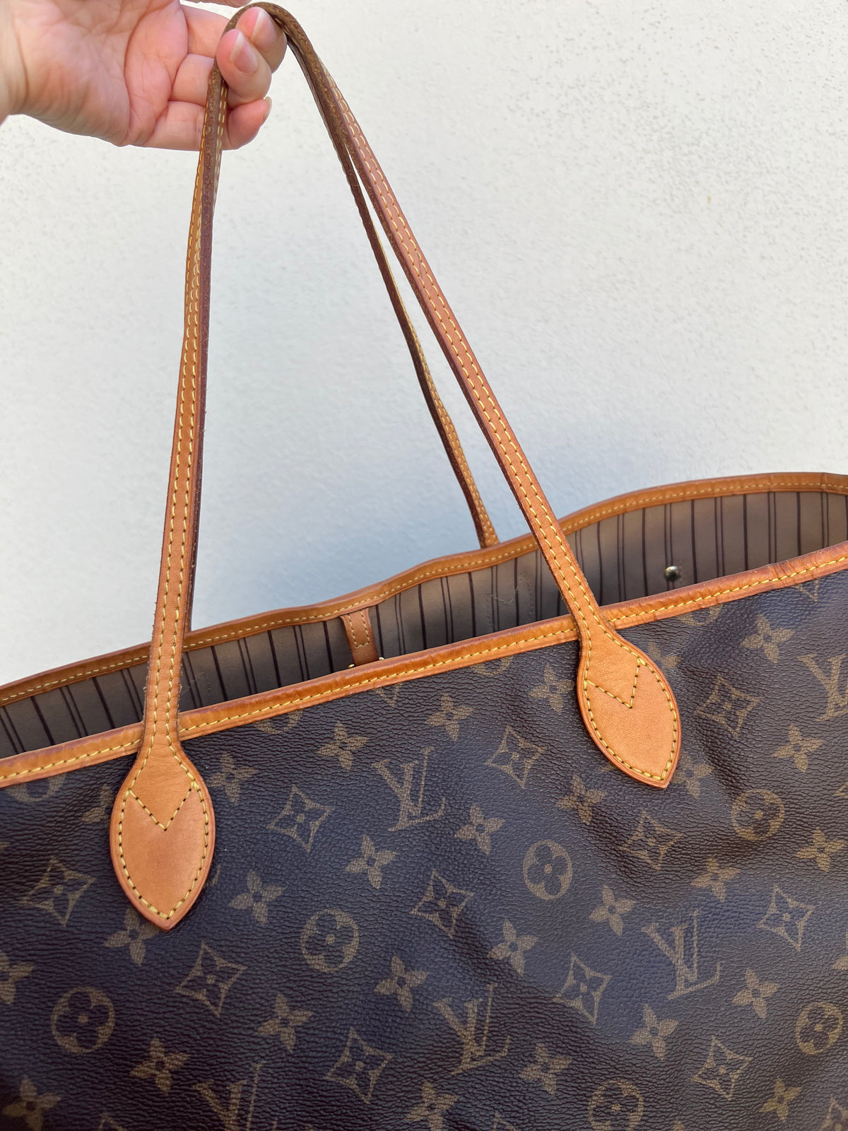 Pre-loved Louis Vuitton Neverfull Leather Tote GM Monogram 2016