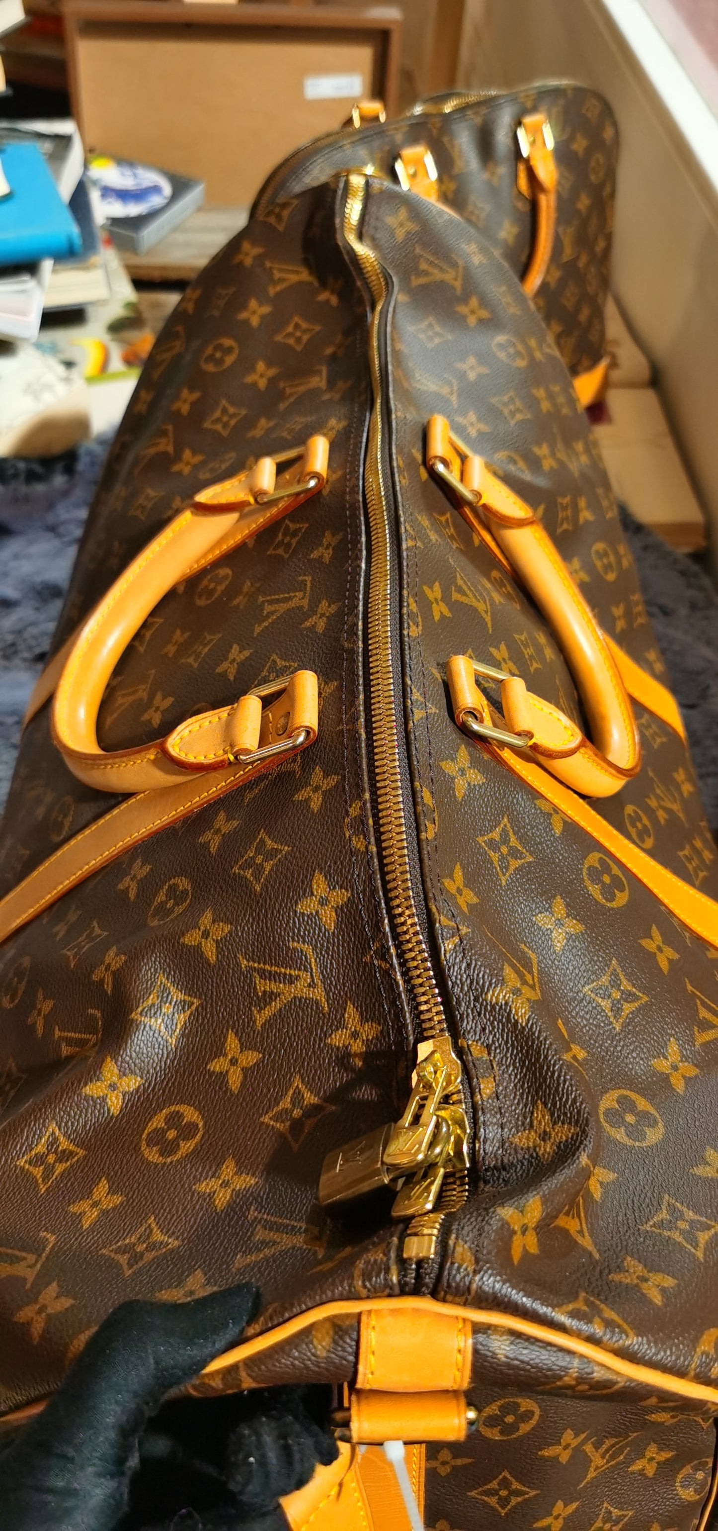 Pre-loved  Louis Vuitton Keepall Bandoulière  55 Travel Bag Monogram