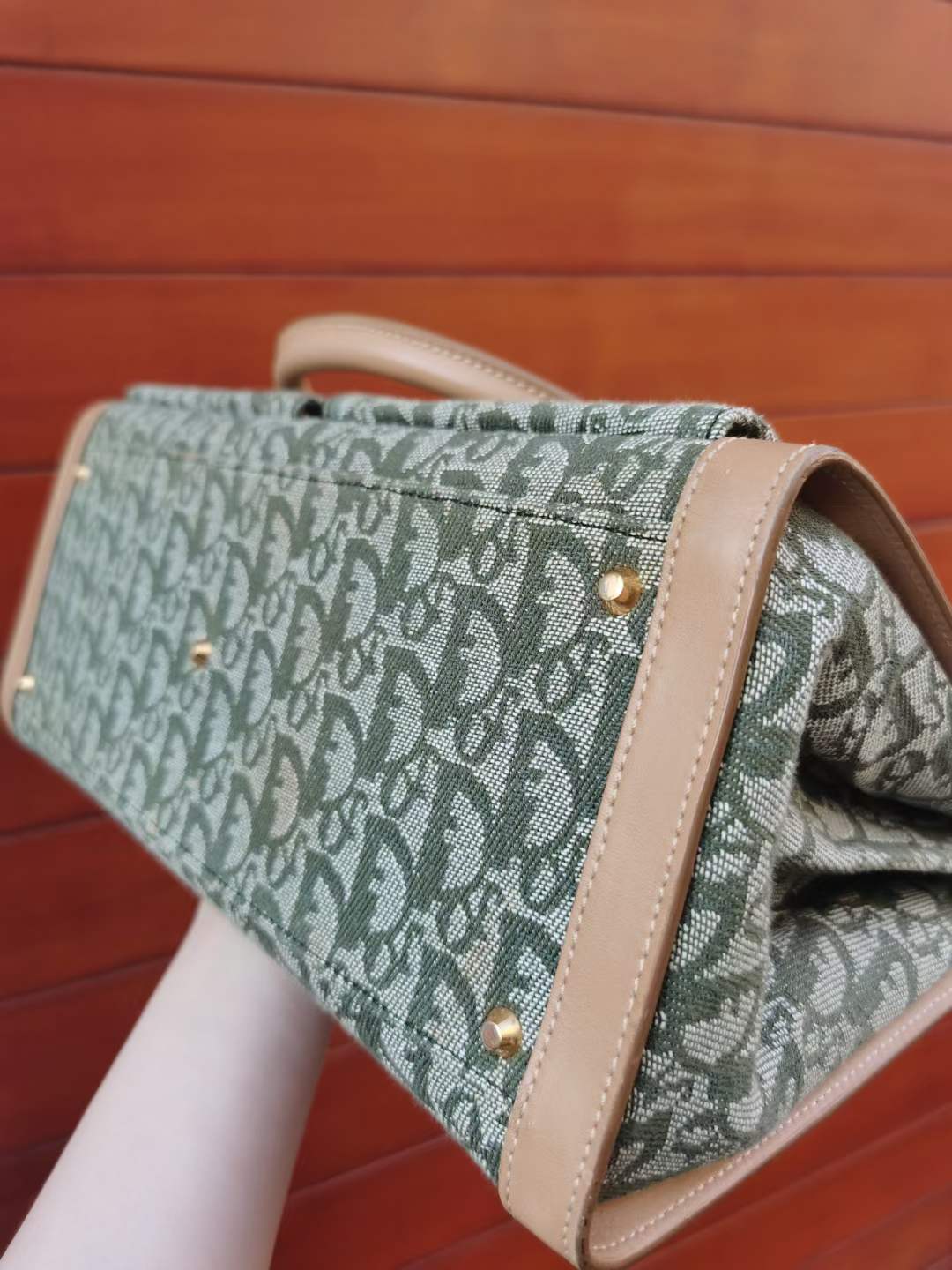 Pre-loved Christian Dior Vintage Trotter-pattern Handbag