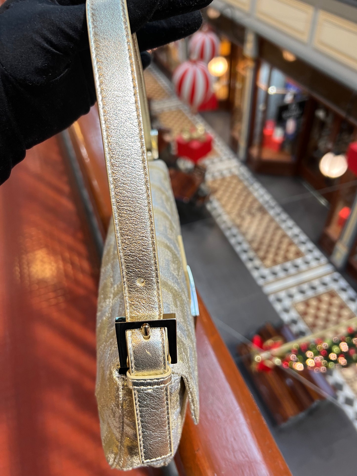 Pre-loved Fendi Vintage Gold And Silver Baguette Handbag
