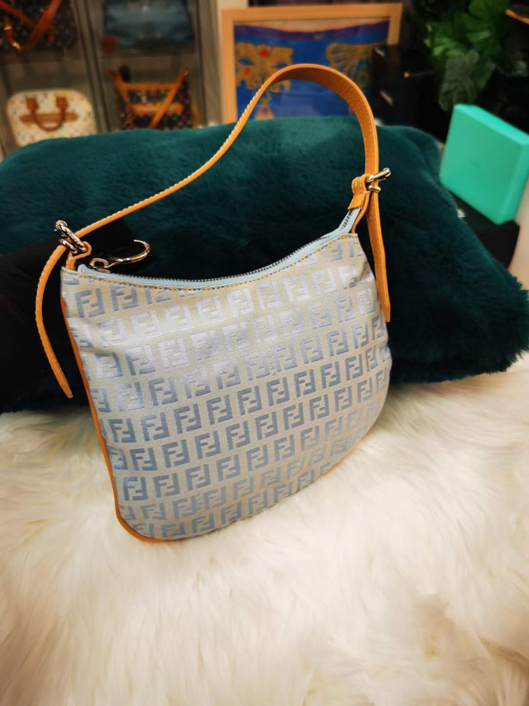 Pre-loved  Fendi Vintage Oyster Zucchino Pattern Handbag