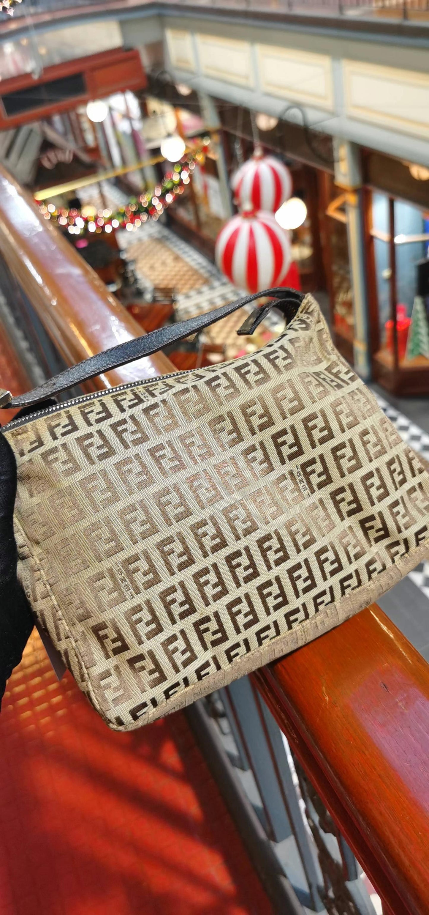 Pre-loved  Fendi Vintage Mini Zucchino Pattern Handbag