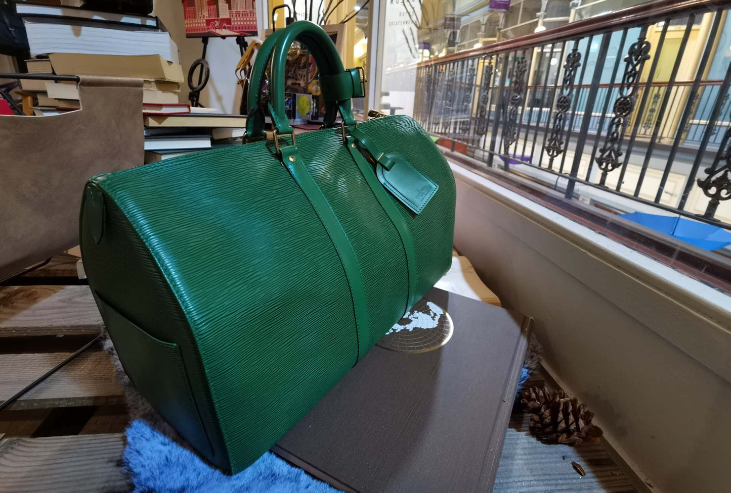Pre-loved Louis Vuitton Keepall 50 Trave Bag Epi Leather Green
