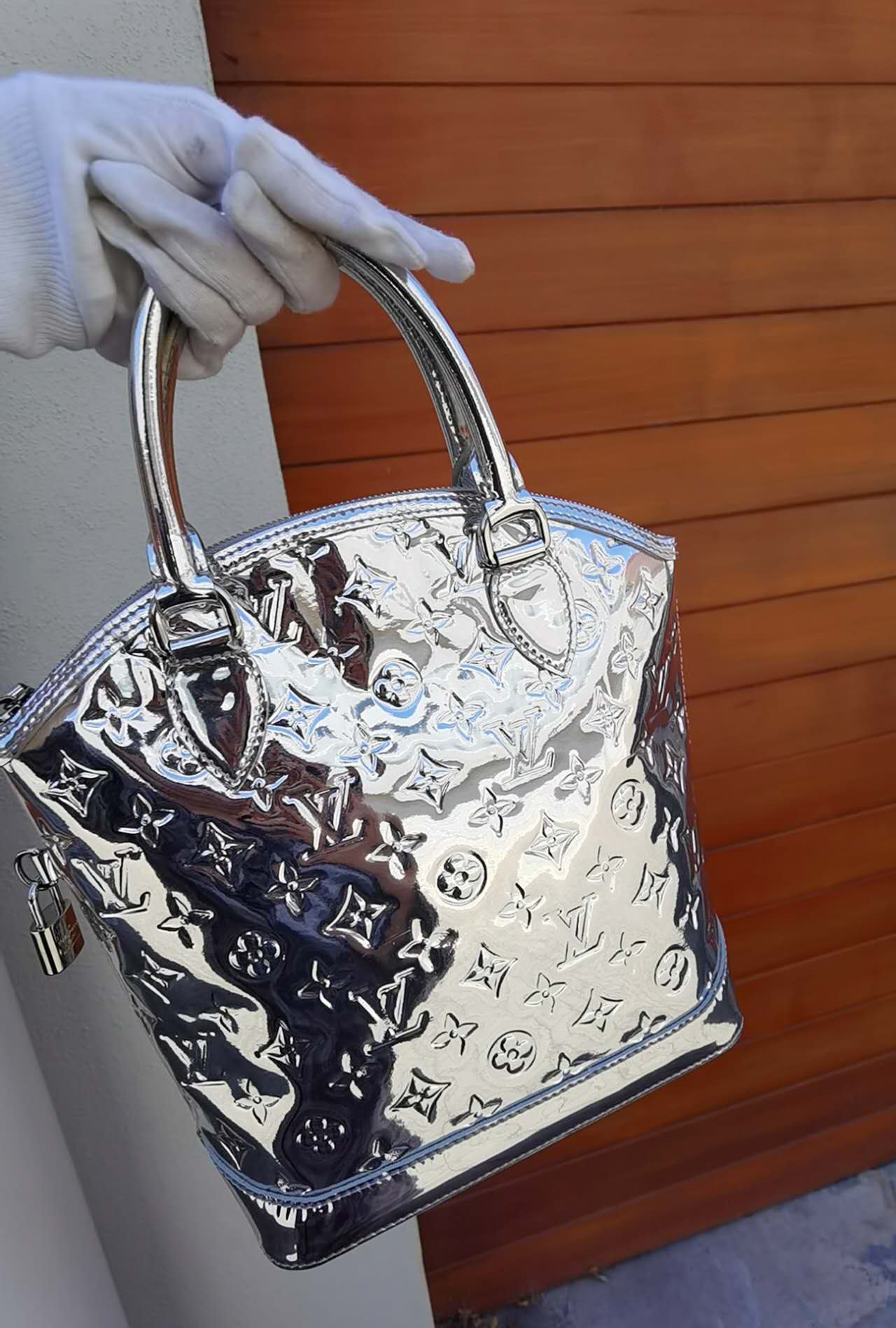 Pre-loved Louis Vuitton Limited Edition Silver Mirror Monogram