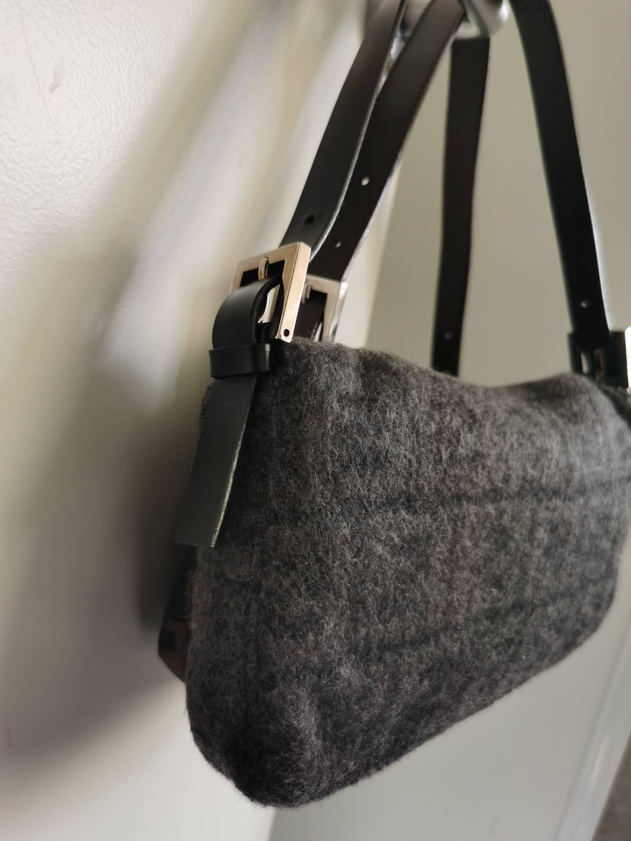 Pre-loved Fendi Vintage wool Baguette Handbag