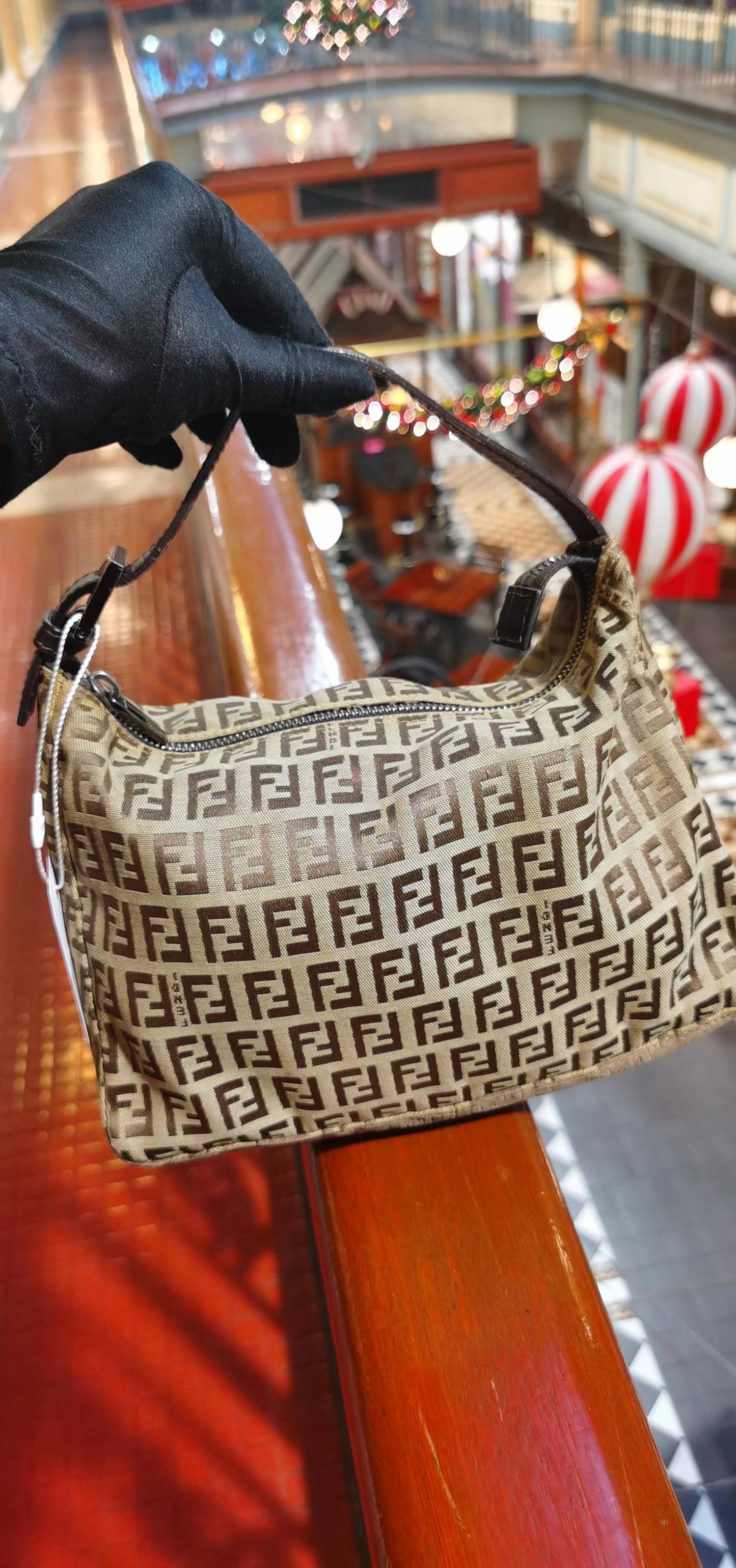 Pre-loved  Fendi Vintage Mini Zucchino Pattern Handbag