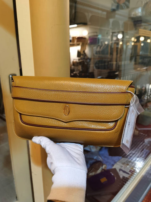Pre-loved Cartier Vintage Leather Clutch Handbag