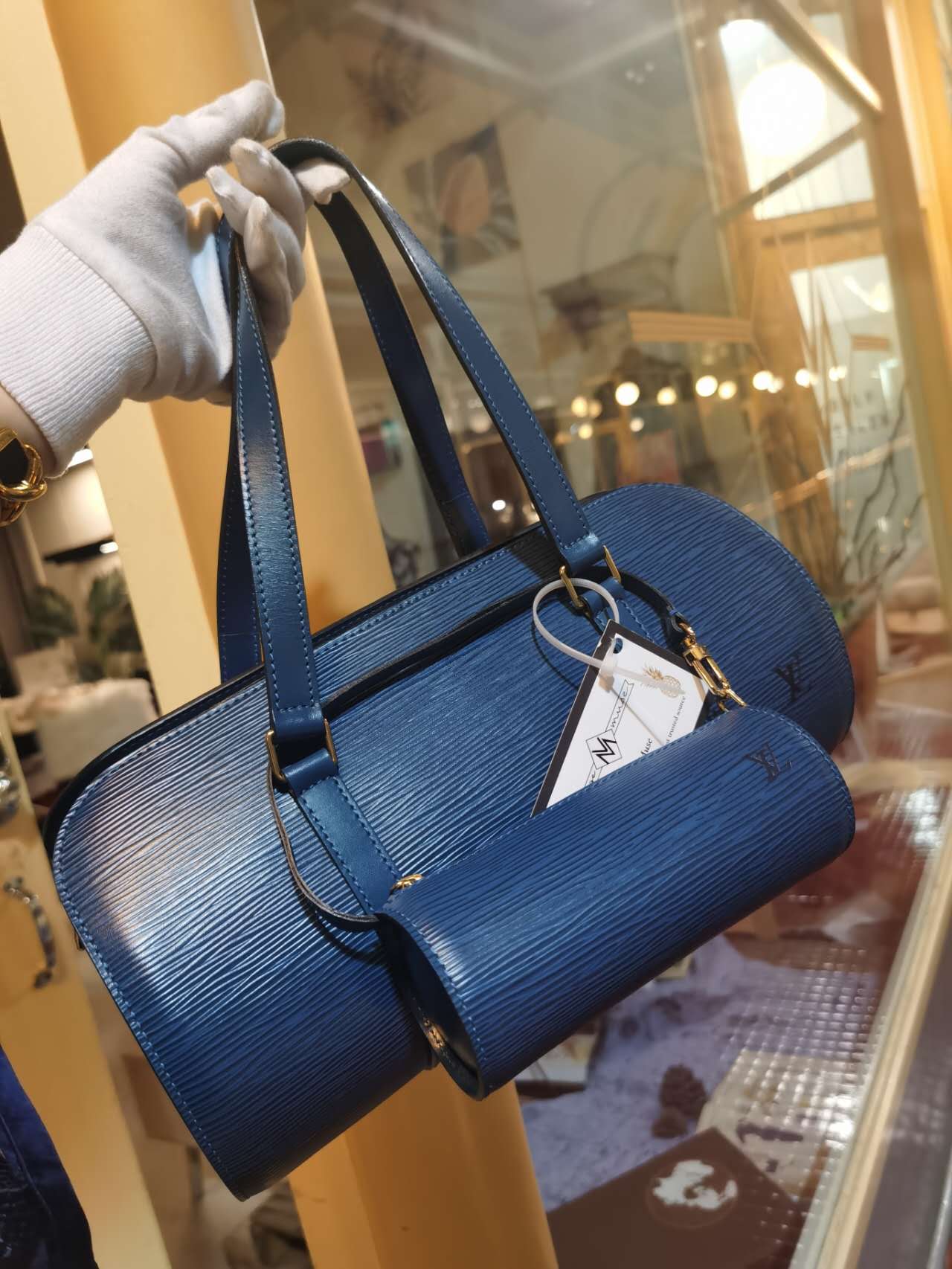 Pre-loved Louis Vuitton Vintage Papillon Epi Leather Blue