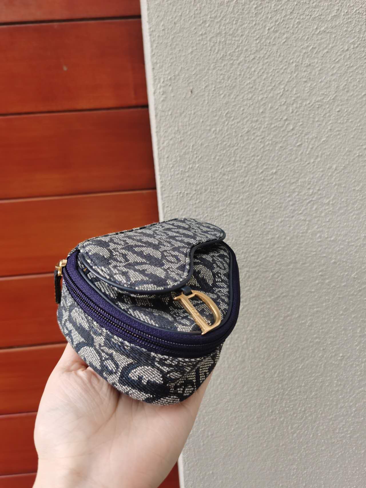 Pre-loved Dior Vintage Sandle Handbag Navy