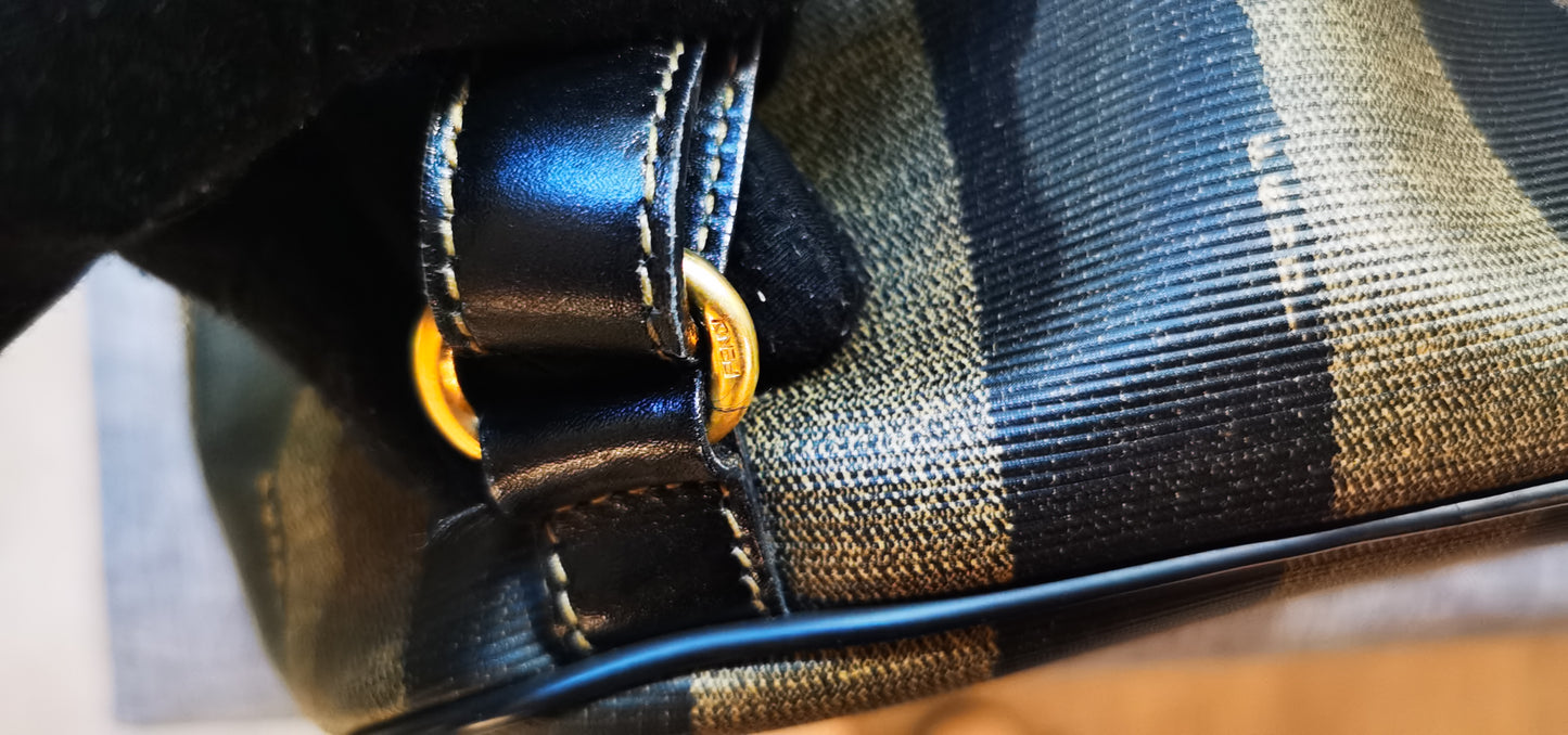 Pre-loved Fendi Vintage Backpack in Brown Pequin Striped