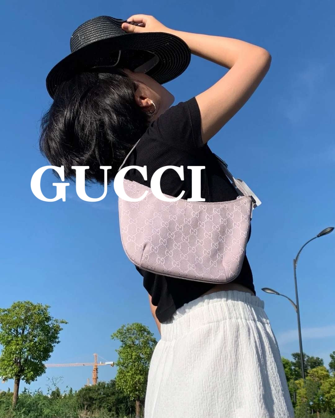 Pre-loved  Gucci Light Purple Monogram Bag