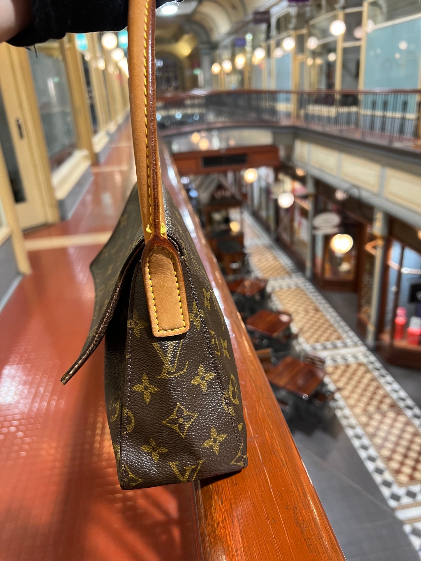 Louis Vuitton brown Leather Monogram Loop Shoulder Bag