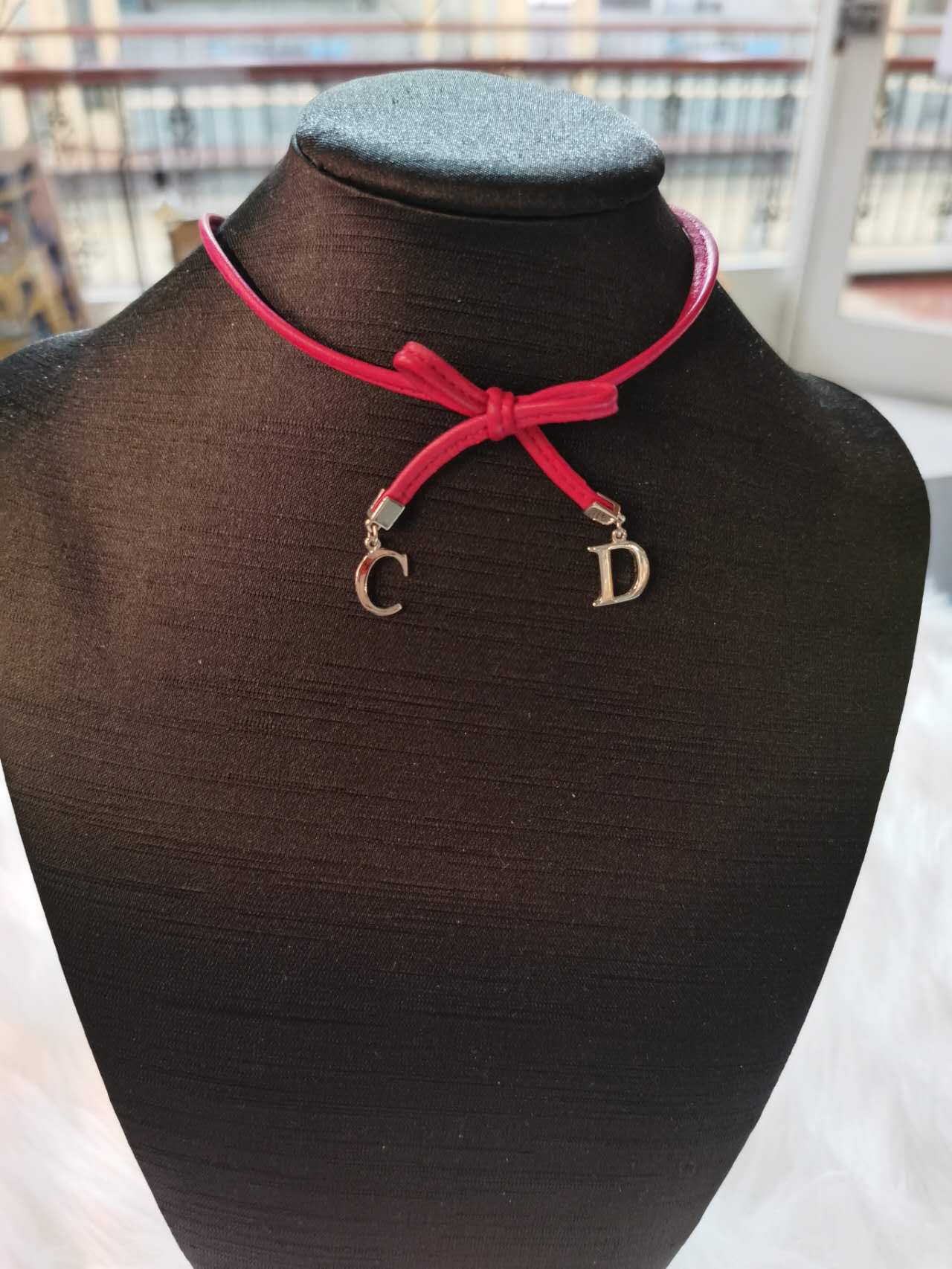 Pre-loved Christian Dior Vintage Logo-pendant Leather Necklace